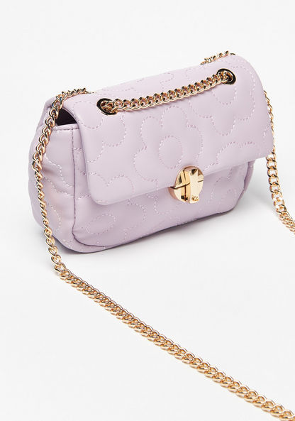 Missy Quilted Crossbody Bag with Chain Strap and Lock Clasp Closure