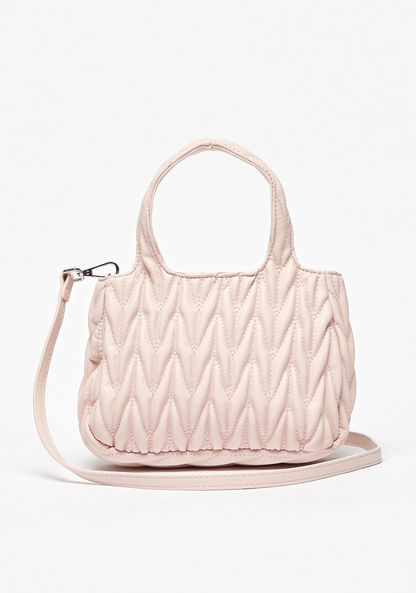 Missy Quilted Tote Bag with Detachable Strap and Zip Closure