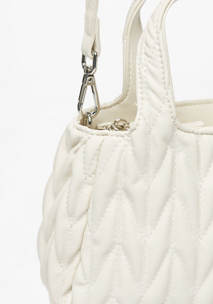 Missy Quilted Tote Bag with Detachable Strap and Zip Closure