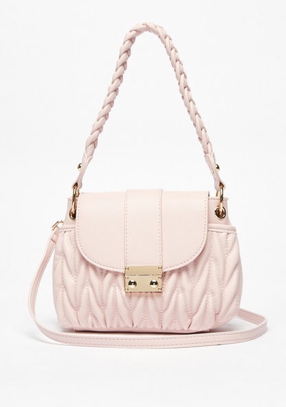Missy Quilted Shoulder Bag with Detachable Strap and Clasp Closure