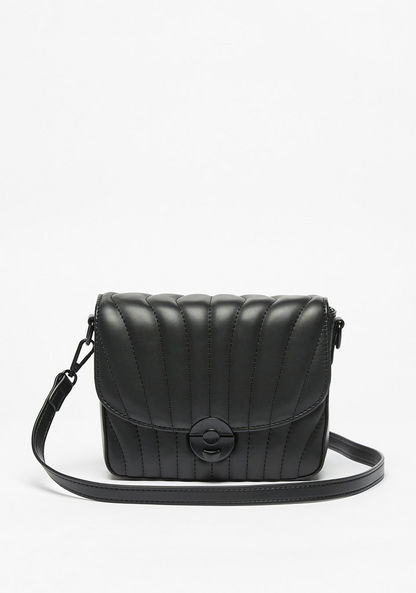 Missy Quilted Crossbody Bag with Detachable Strap and Clasp Closure
