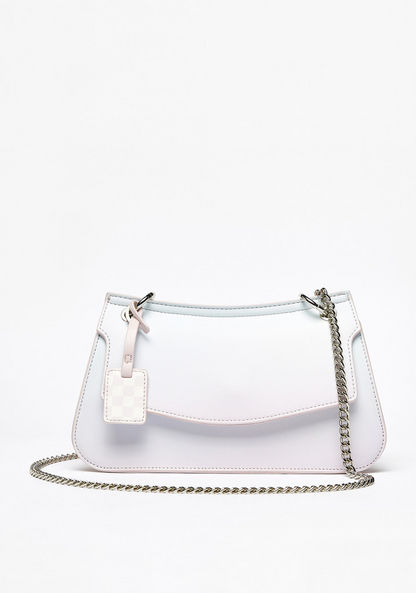 Missy Solid Crossbody Bag with Chain Strap and Button Closure