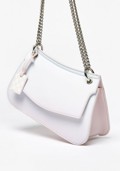 Missy Solid Crossbody Bag with Chain Strap and Button Closure-Women%27s Handbags-image-1