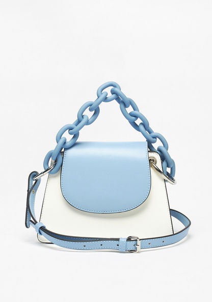 Missy Colourblock Crossbody Bag with Adjustable Strap and Button Closure