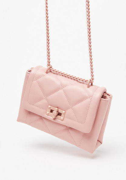 Missy Quilted Crossbody Bag with Chain Strap and Twist Lock Closure