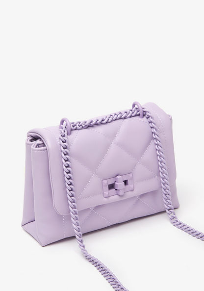 Missy Quilted Crossbody Bag with Chain Strap and Twist Lock Closure
