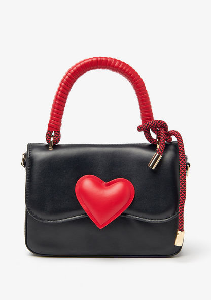 Missy Heart Accent Satchel Bag with Detachable Strap-Women%27s Handbags-image-0