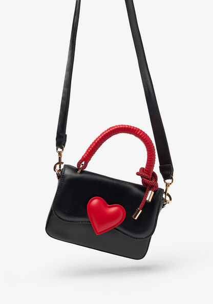 Missy Heart Accent Satchel Bag with Detachable Strap-Women%27s Handbags-image-3