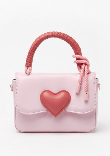 Missy Heart Accent Satchel Bag with Detachable Strap-Women%27s Handbags-image-0
