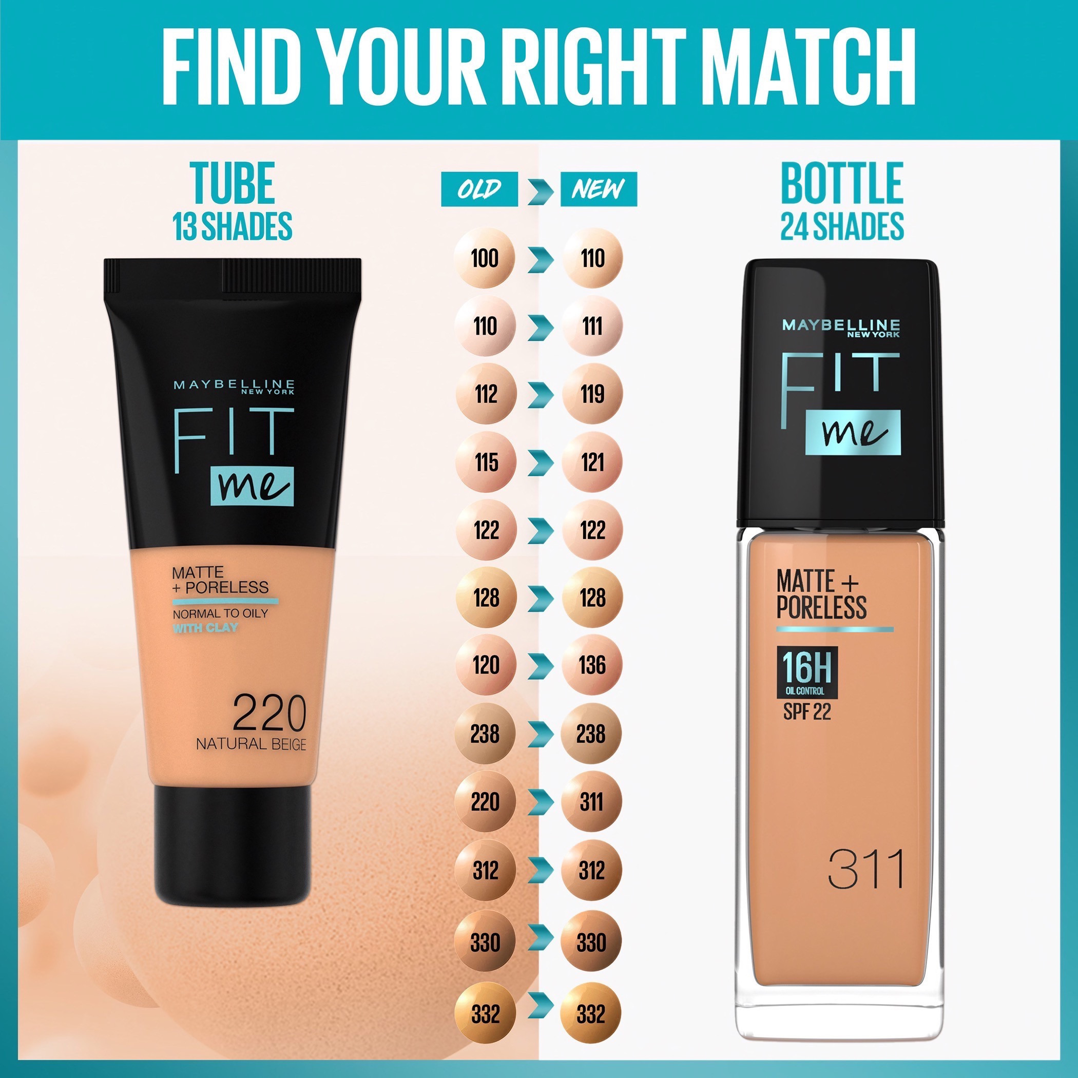 Shop Maybelline New York Fit Me Matte Poreless Foundation Online ...