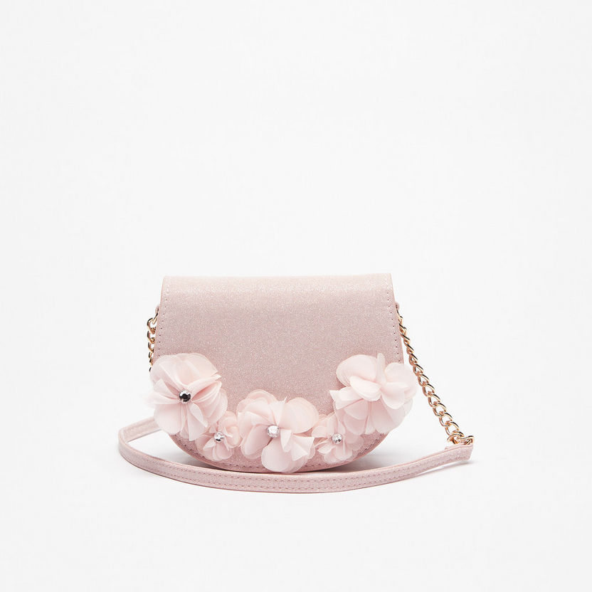 Little Missy Floral Applique Crossbody Bag-Girl%27s Bags-image-0