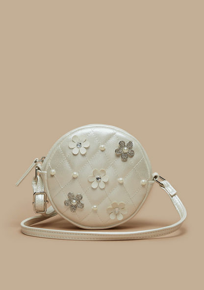 Little Missy Floral Accent Crossbody Bag with Adjustable Strap