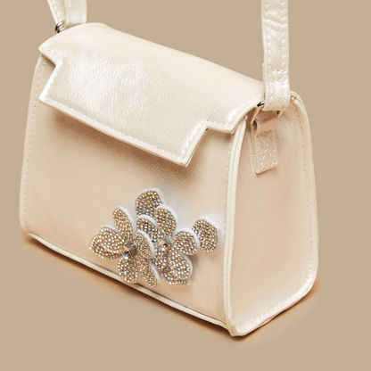 Little Missy Floral Accented Crossbody Bag with Embellished Detail-Girl%27s Bags-image-2