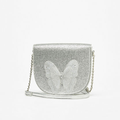Little Missy Butterfly Embellished Crossbody Bag-Girl%27s Bags-image-0
