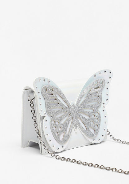 Little Missy Embellished Crossbody Bag with Lasercut Butterfly Applique