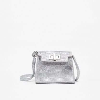 Little Missy Embellished Crossbody Bag with Twist and Lock Closure-Girl%27s Bags-image-0