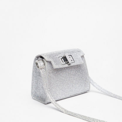 Little Missy Embellished Crossbody Bag with Twist and Lock Closure-Girl%27s Bags-image-2