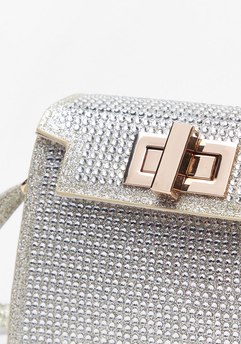 Little Missy Embellished Crossbody Bag with Twist and Lock Closure-Girl%27s Bags-image-3