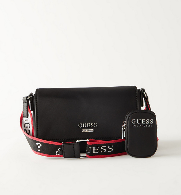 Shop Guess Solid Crossbody Bag with Strap and Mini Pouch Online Centrepoint Saudi
