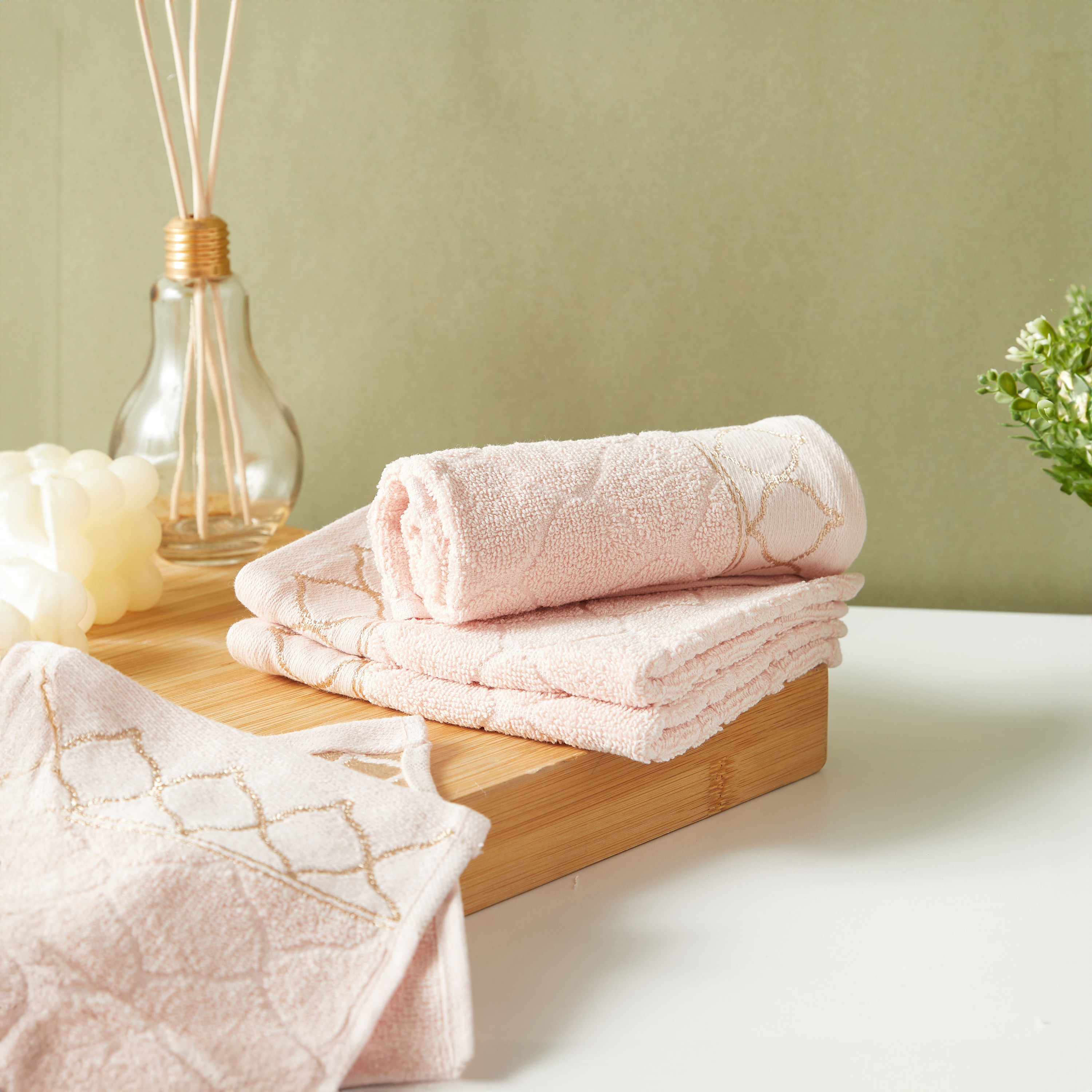 Baby pink best sale towel set