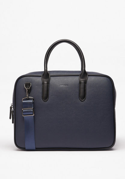 Duchini Textured Laptop Bag with Dual Handles and Detachable Strap