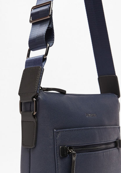 Duchini Textured Crossbody Bag with Adjustable Strap-Men%27s Handbags-image-2