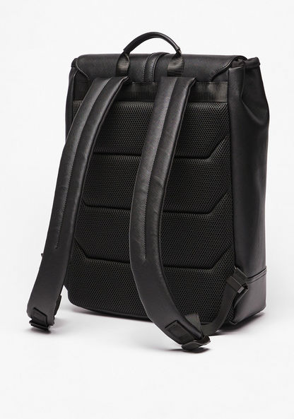 Duchini Solid Backpack with Adjustable Straps and Flap Closure