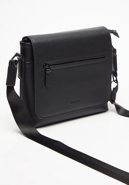 Duchini Textured Crossbody Bag with Adjustable Strap and Zip Closure