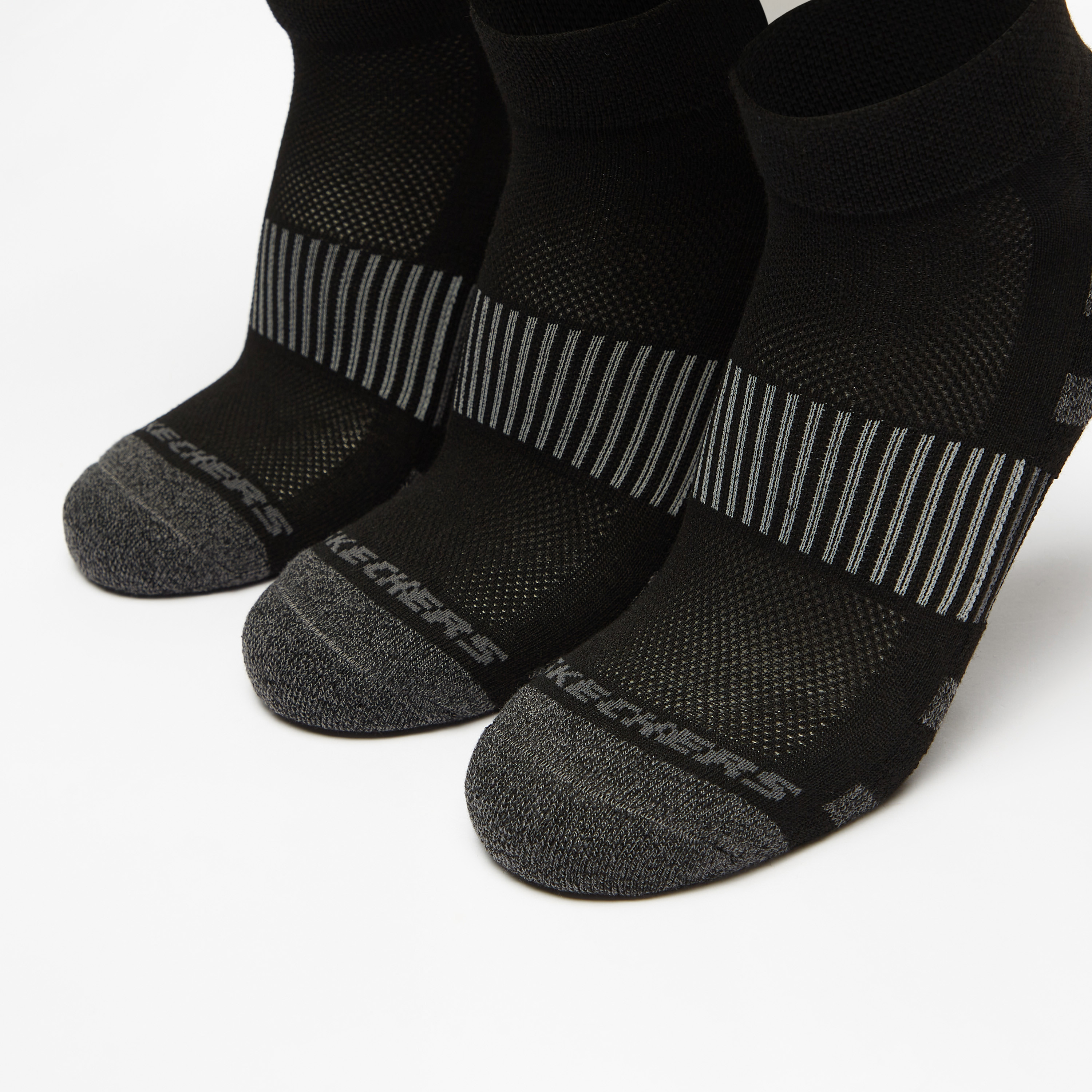 جوارب رياضية بارزة الملمس بطول ربلة الساق من سكيتشرز - طقم 3 أزواج-men-socks-image-2