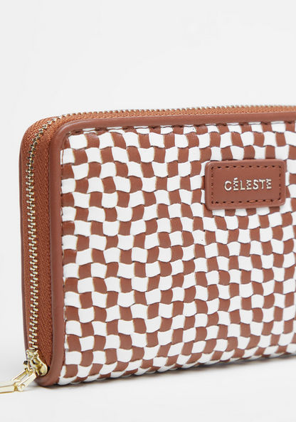 Celeste Monogram Textured Zip Around Wallet