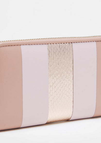 Celeste Textured Striped Zip Around Wallet