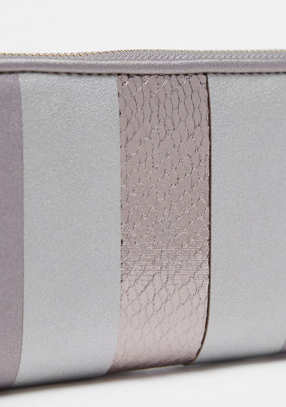 Celeste Textured Striped Zip Around Wallet-Wallets & Clutches-image-2