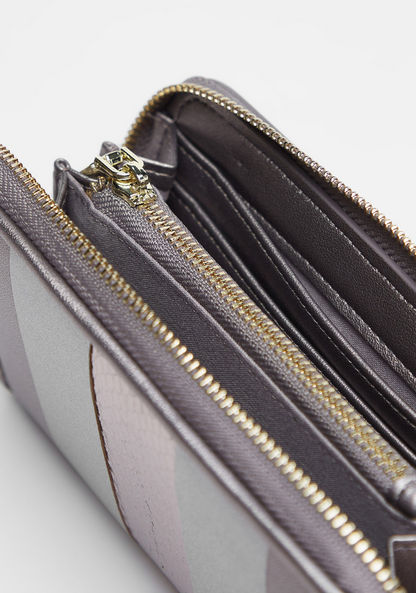 Celeste Textured Striped Zip Around Wallet