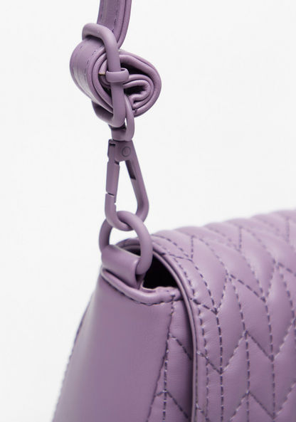 Missy Quilted Crossbody Bag with Detachable Strap and Magnetic Button Closure