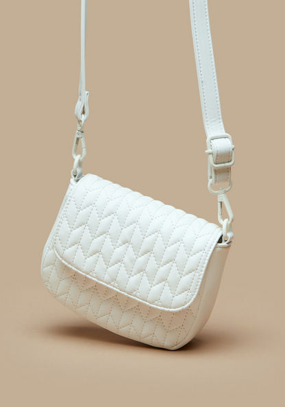 Missy Quilted Crossbody Bag with Detachable Strap and Magnetic Button Closure