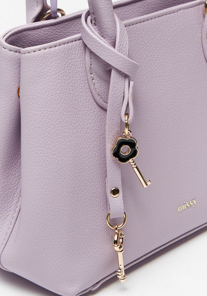 Missy Textured Tote Bag with Chain Strap and Charm Detail-Women%27s Handbags-image-2