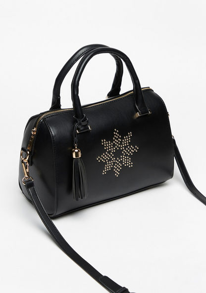 Missy Embellished Bowler  Bag with Detachable Strap and Tassel Detail-Women%27s Handbags-image-2