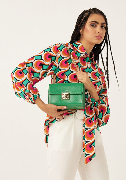 Haadana Textured Crossbody Bag with Chain Strap-Women%27s Handbags-image-1