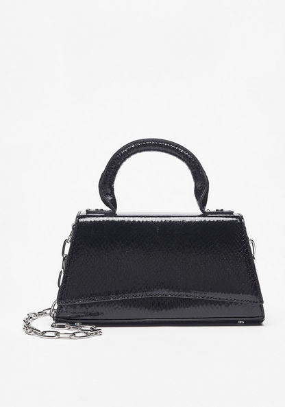 Haadana Textured Crossbody Bag with Top Handle and Chain Strap-Women%27s Handbags-image-0