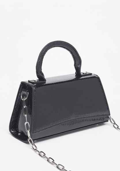 Haadana Textured Crossbody Bag with Top Handle and Chain Strap-Women%27s Handbags-image-1
