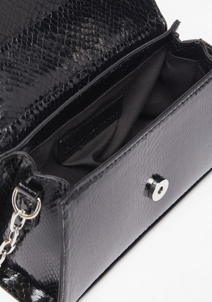 Haadana Textured Crossbody Bag with Top Handle and Chain Strap-Women%27s Handbags-image-3
