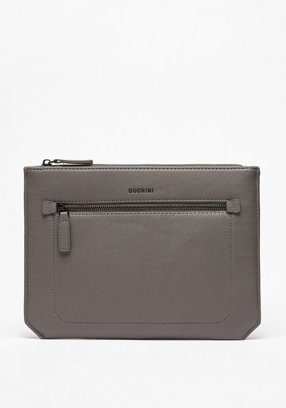 Duchini Solid Pouch with Zip Closure