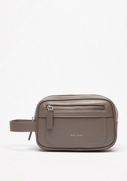Duchini Solid Pouch with Zip Closure and Wrist Loop-Men%27s Wallets%C2%A0& Pouches-image-0
