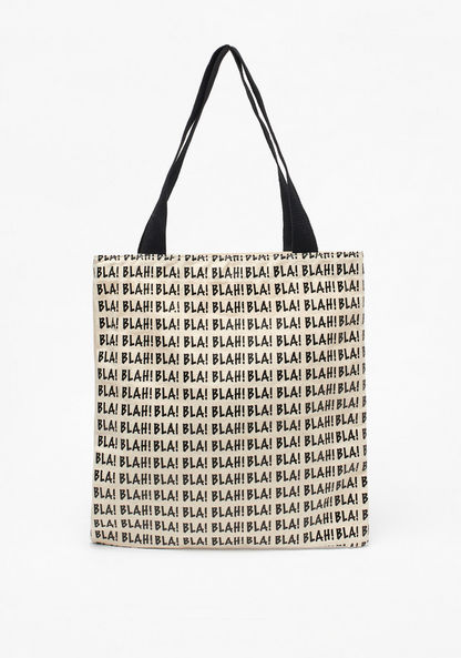 Missy Typographic Print Shopper Bag-Women%27s Handbags-image-0