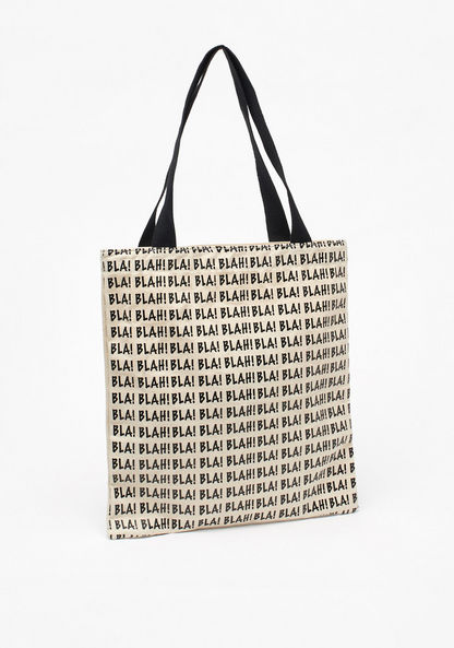 Missy Typographic Print Shopper Bag-Women%27s Handbags-image-1