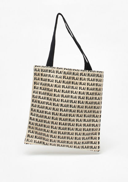 Missy Typographic Print Shopper Bag-Women%27s Handbags-image-2
