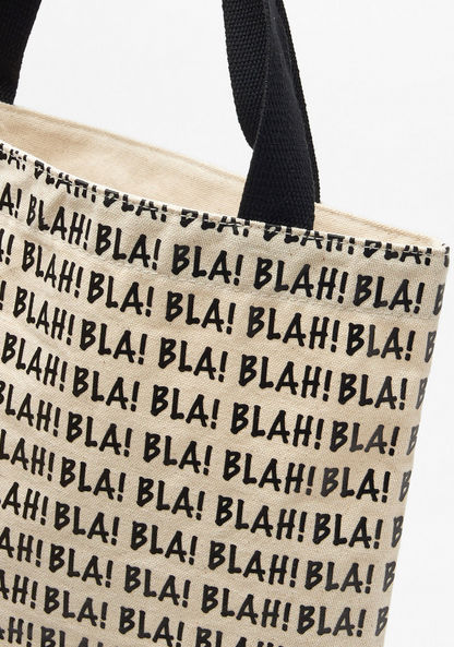 Missy Typographic Print Shopper Bag-Women%27s Handbags-image-3