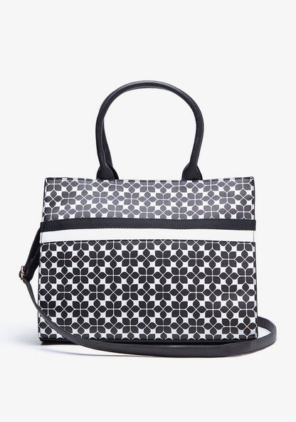 Missy Printed Tote Bag with Detachable Strap and Top Handles