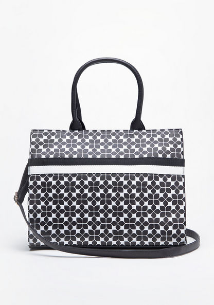 Missy Printed Tote Bag with Detachable Strap and Top Handles-Women%27s Handbags-image-1