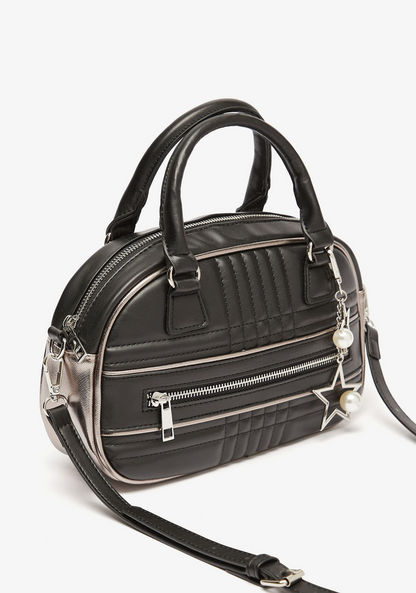 Missy Panelled Bowler Bag with Zip Closure-Women%27s Handbags-image-2